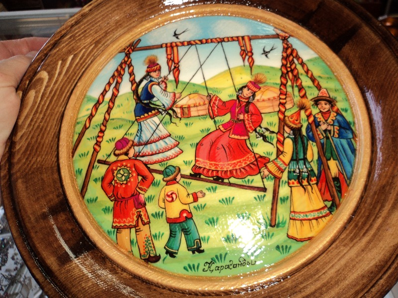 Painted Wood Plate